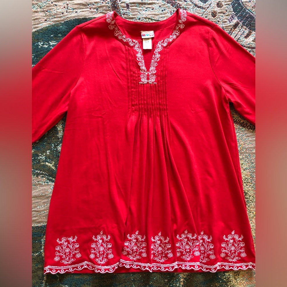 Vtg American Sweetheart Pleat Front Notch Neck Tunic/Babydoll Dress - Picture 3 of 10